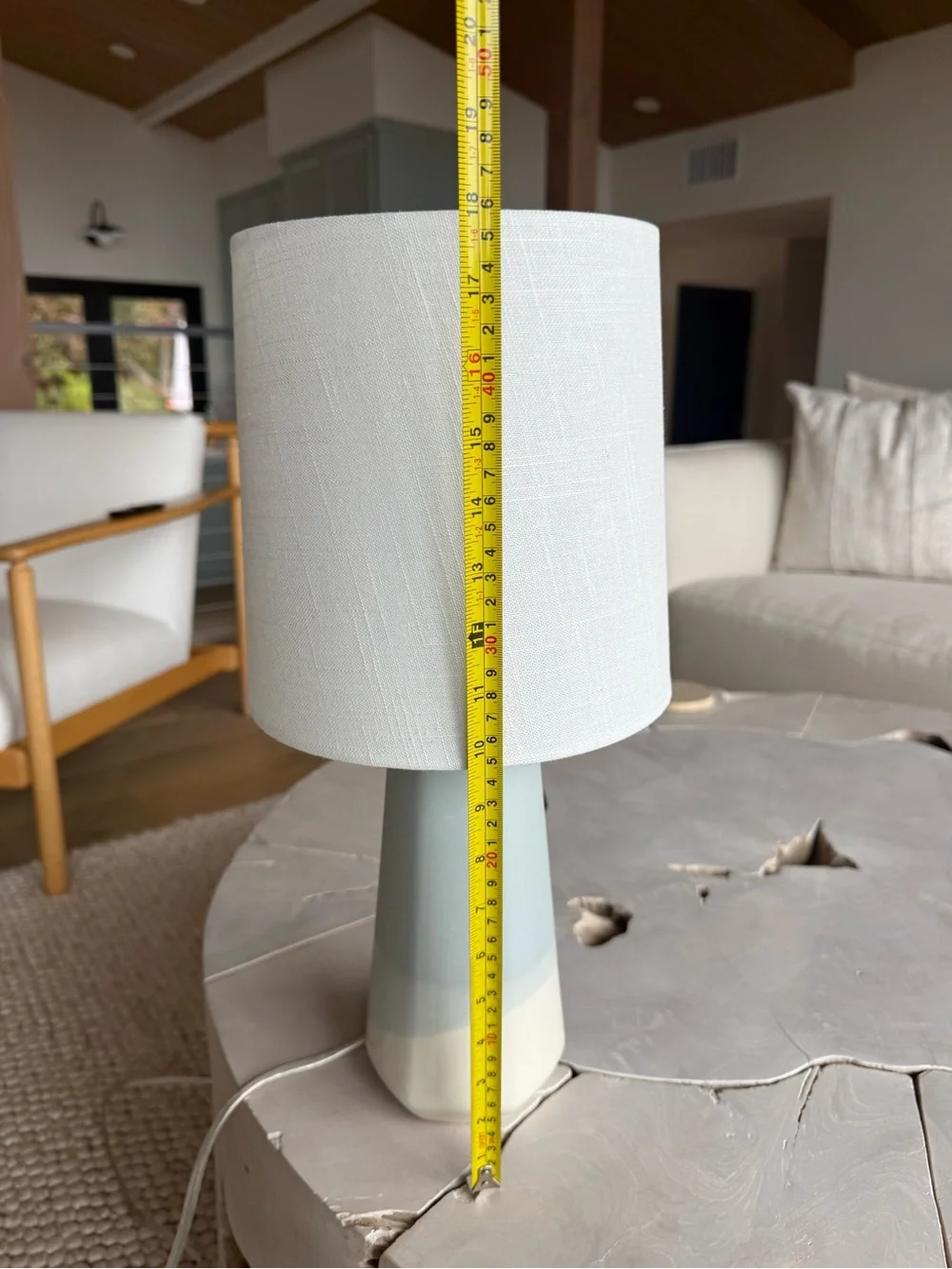 Two Target Lamps - Dipped Blue/White Ceramic